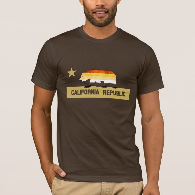 Bear Pride Flag California Bear T-Shirt (Front)