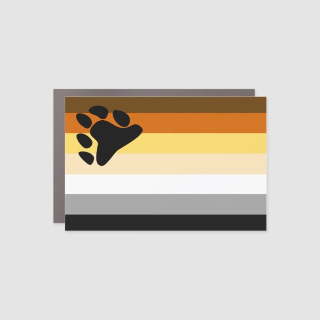 Bear Pride Flag Car Magnet (Front)