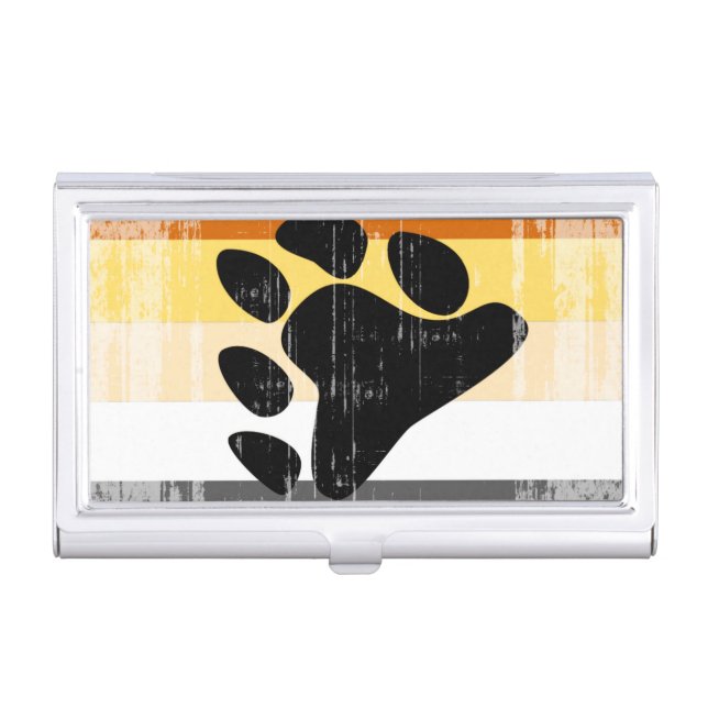 BEAR PRIDE FLAG DISTRESSED DESIGN - 2014 PRIDE.png Business Card Holder (Front)