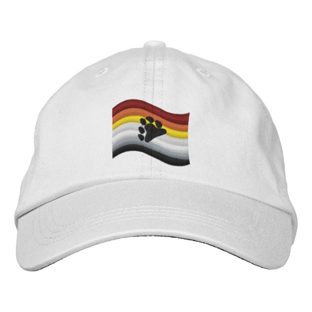 Bear Pride Flag Embroidered Baseball Cap (Front)