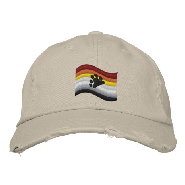 Bear Pride Flag Embroidered Baseball Cap (Front)