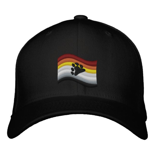 Bear Pride Flag Embroidered Baseball Cap (Front)