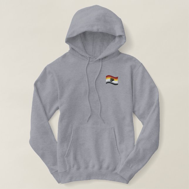 Bear Pride Flag Embroidered Hoodie (Design Front)