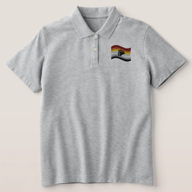 Bear Pride Flag Embroidered Polo Shirt (Design Front)