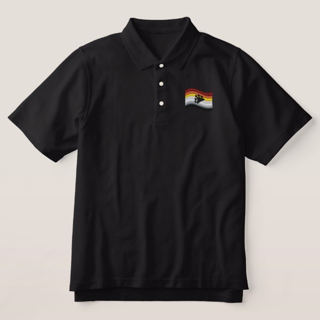 Bear Pride Flag Embroidered Polo Shirt (Design Front)