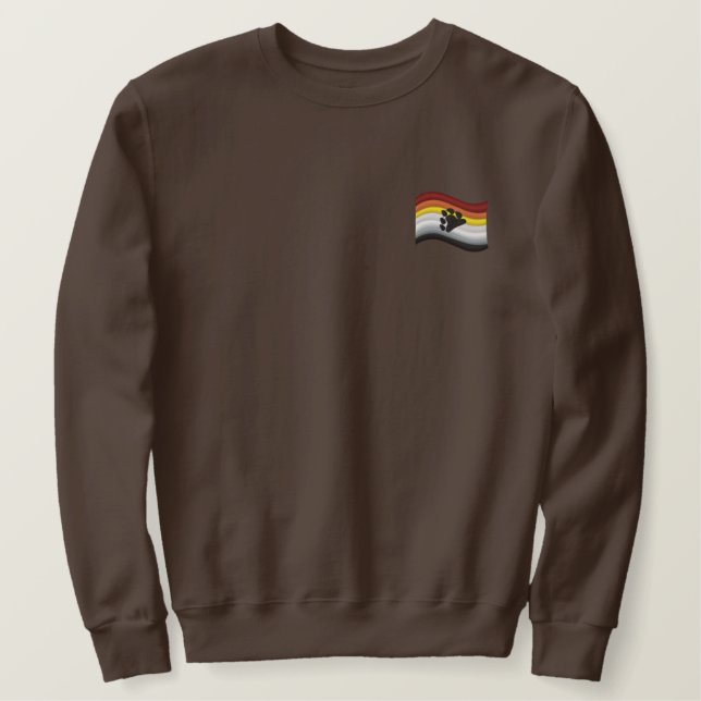 Bear Pride Flag Embroidered Sweatshirt (Design Front)