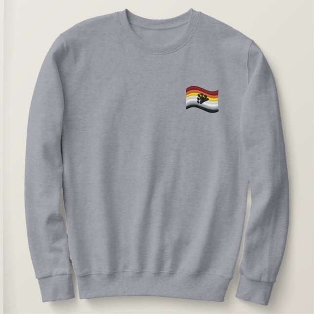 Bear Pride Flag Embroidered Sweatshirt (Design Front)