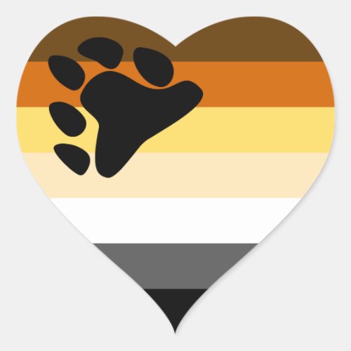 Bear Pride Flag Heart Sticker