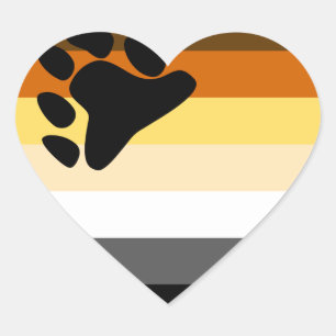 Bear Pride Flag Heart Sticker