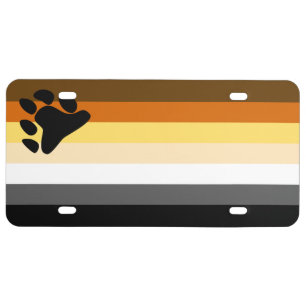 Bear Pride Flag License Plate