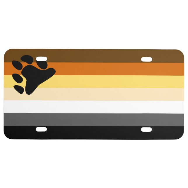 Bear Pride Flag License Plate (Front)