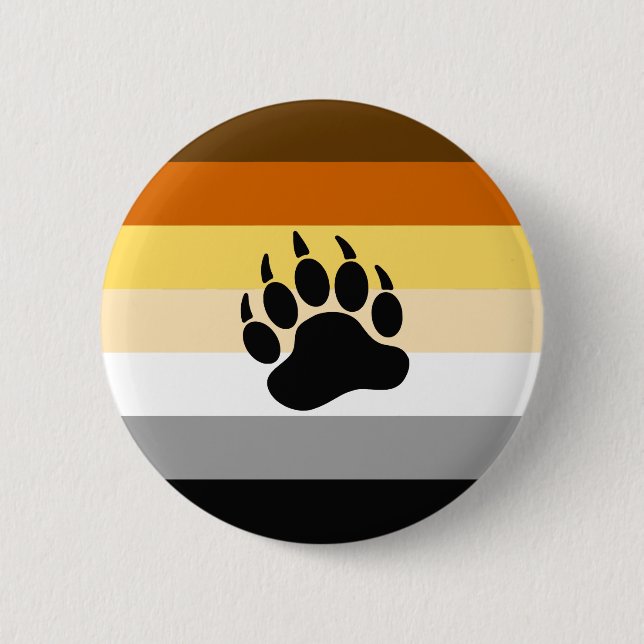 Bear Pride Flag Pinback Button (Front)
