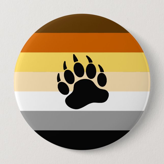 Bear Pride Flag Pinback Button (Front)