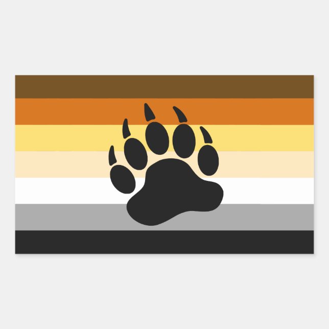 Bear Pride Flag Rectangular Sticker (Front)