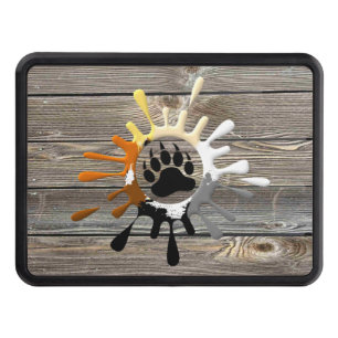 Bear Pride Flag Splash Bear Paw Trailer Hitch Cover