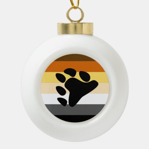 BEAR PRIDE FLAG STRIPES DESIGN 2014 PRIDEpng Ceramic Ball Christmas Ornament