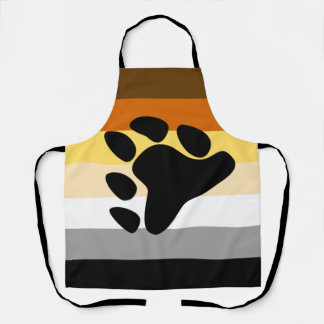 Bear Pride Flag with Paw Apron