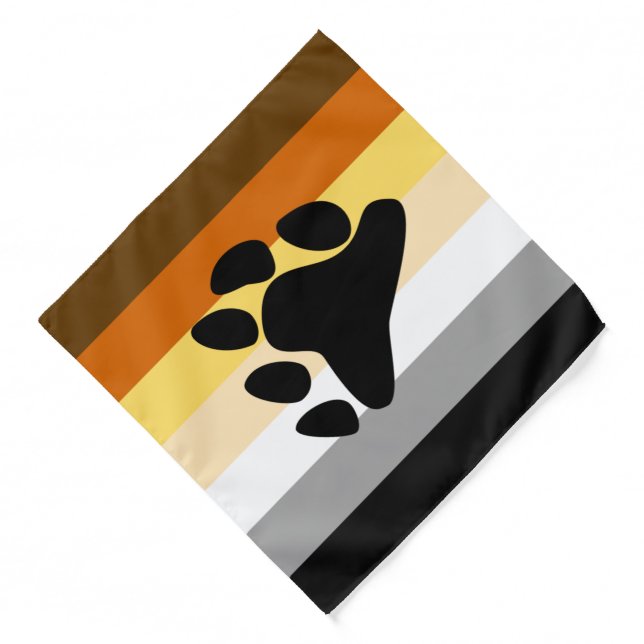 Bear Pride Flag with Paw Bandana (Front)