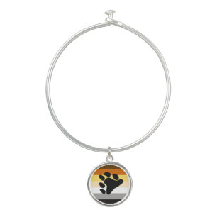 Bear Pride Flag with Paw Bangle Bracelet