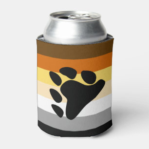 Bear Pride Flag with Paw Can Cooler