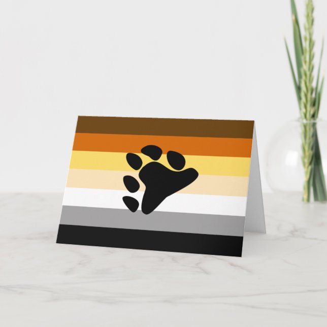 Bear Pride Flag with Paw Card (Front)