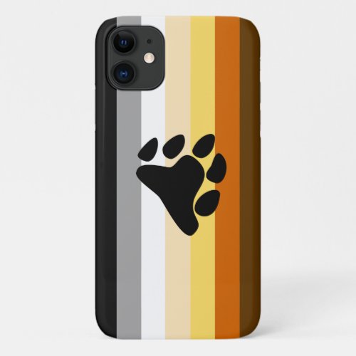 Bear Pride Flag with Paw iPhone 11 Case