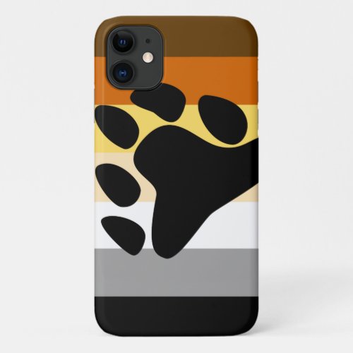 Bear Pride Flag with Paw iPhone 11 Case