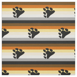 Bear Pride Flag with Paw Fabric