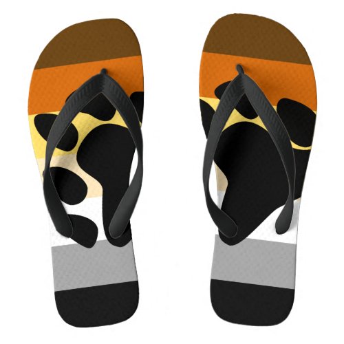 Bear Pride Flag with Paw Flip Flops