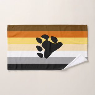 Bear Pride Flag with Paw Hand Towel