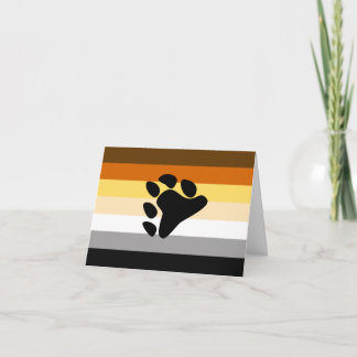 Bear Pride Flag with Paw Holiday Card