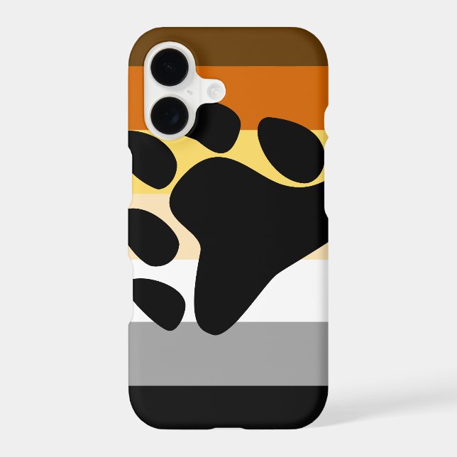 Bear Pride Flag with Paw Iphone Case (Back)