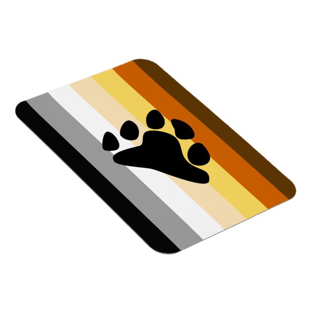 Bear Pride Flag with Paw Magnet (Right Side)