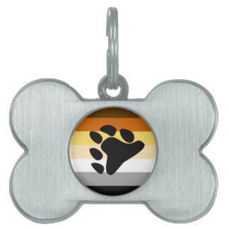 Bear Pride Flag with Paw Pet ID Tag