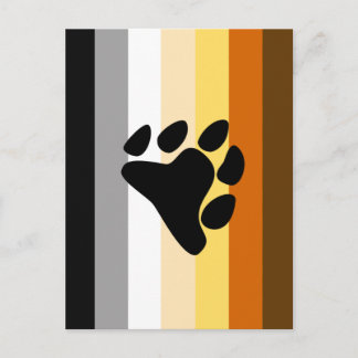 Bear Pride Flag with Paw Postcard