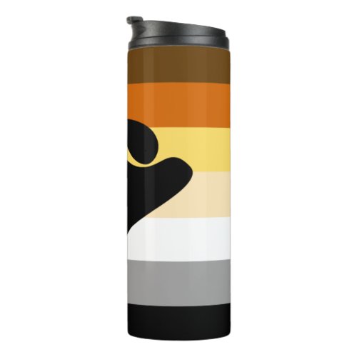 Bear Pride Flag with Paw Thermal Tumbler