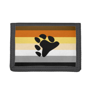 Bear Pride Flag with Paw Trifold Wallet