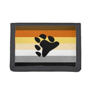 Bear Pride Flag with Paw Trifold Wallet