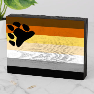 Bear Pride Flag Wooden Box Sign