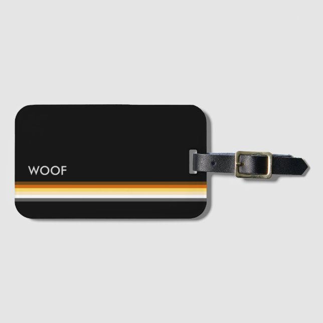Bear Pride Flag Woof Luggage Tag (Front Horizontal)
