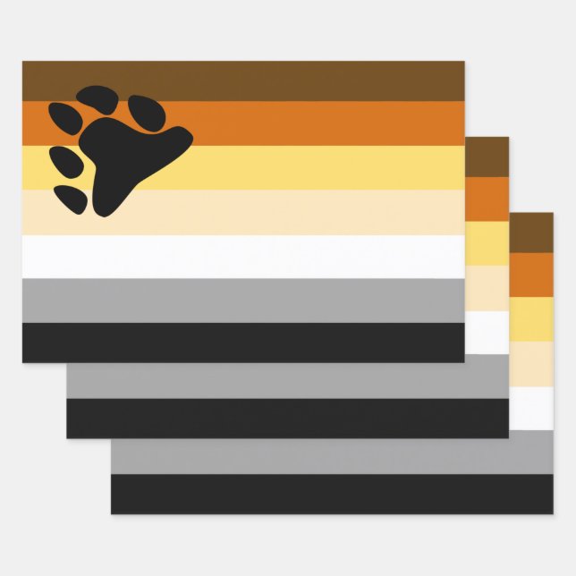 Bear Pride Flag Wrapping Paper Sheets (Set)