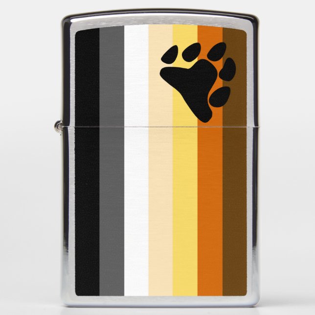 Bear Pride Flag Zippo Lighter (Front)