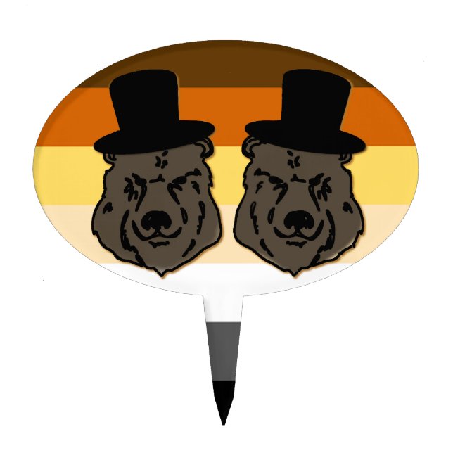 Bear Pride Gay Wedding Cake Pick (Front)