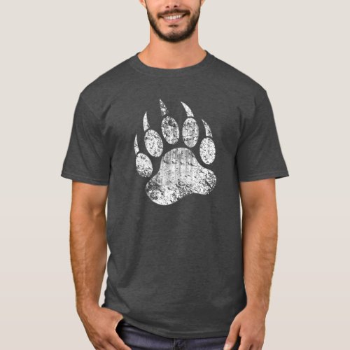 Bear Pride Grunge Bear Paw T_Shirt