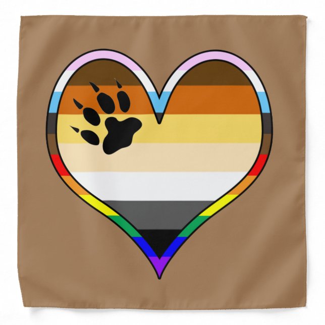 Bear Pride Heart Bandana (Front)