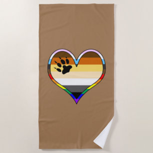 Bear Pride Heart Beach Towel