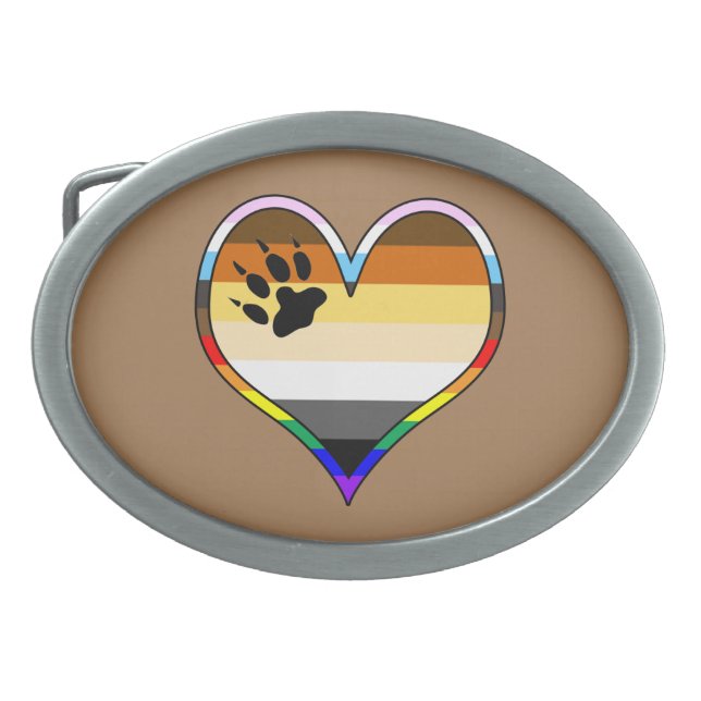 Bear Pride Heart Belt Buckle (Front)