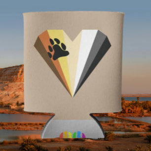 Bear Pride Heart Can Beverage Cooler