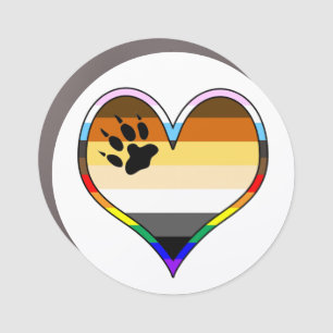 Bear Pride Heart Car Magnet