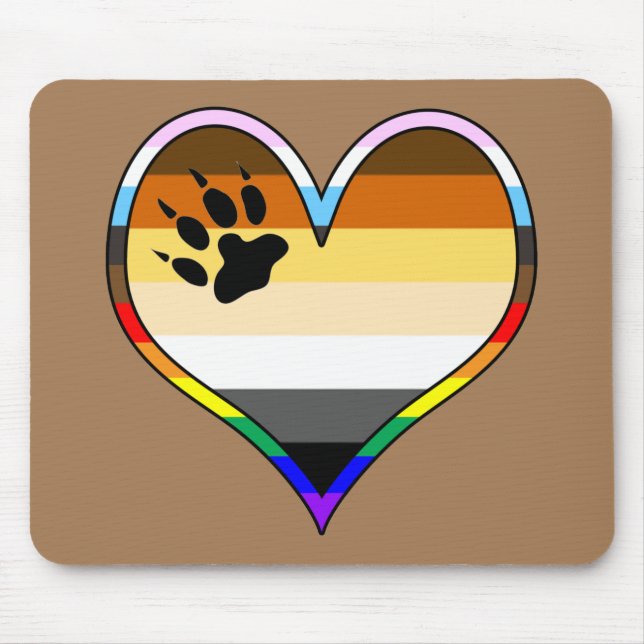 Bear Pride Heart Mouse Pad (Front)